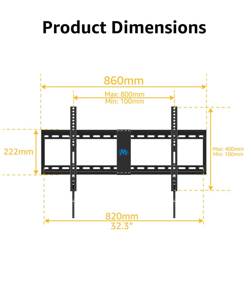 Mounting Dream Tilt TV Wall Mount for Most 42-84 inch TV, Universal Tilt TV Mount Wall Bracket with Low Profile Design, Max VESA 800x400mm and 132 LBS, Easy for Centering on 16", 18", 24", 32" Studs - Image 5